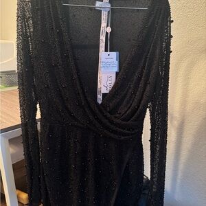 NWT Oh Polly Black Sparkle Dress